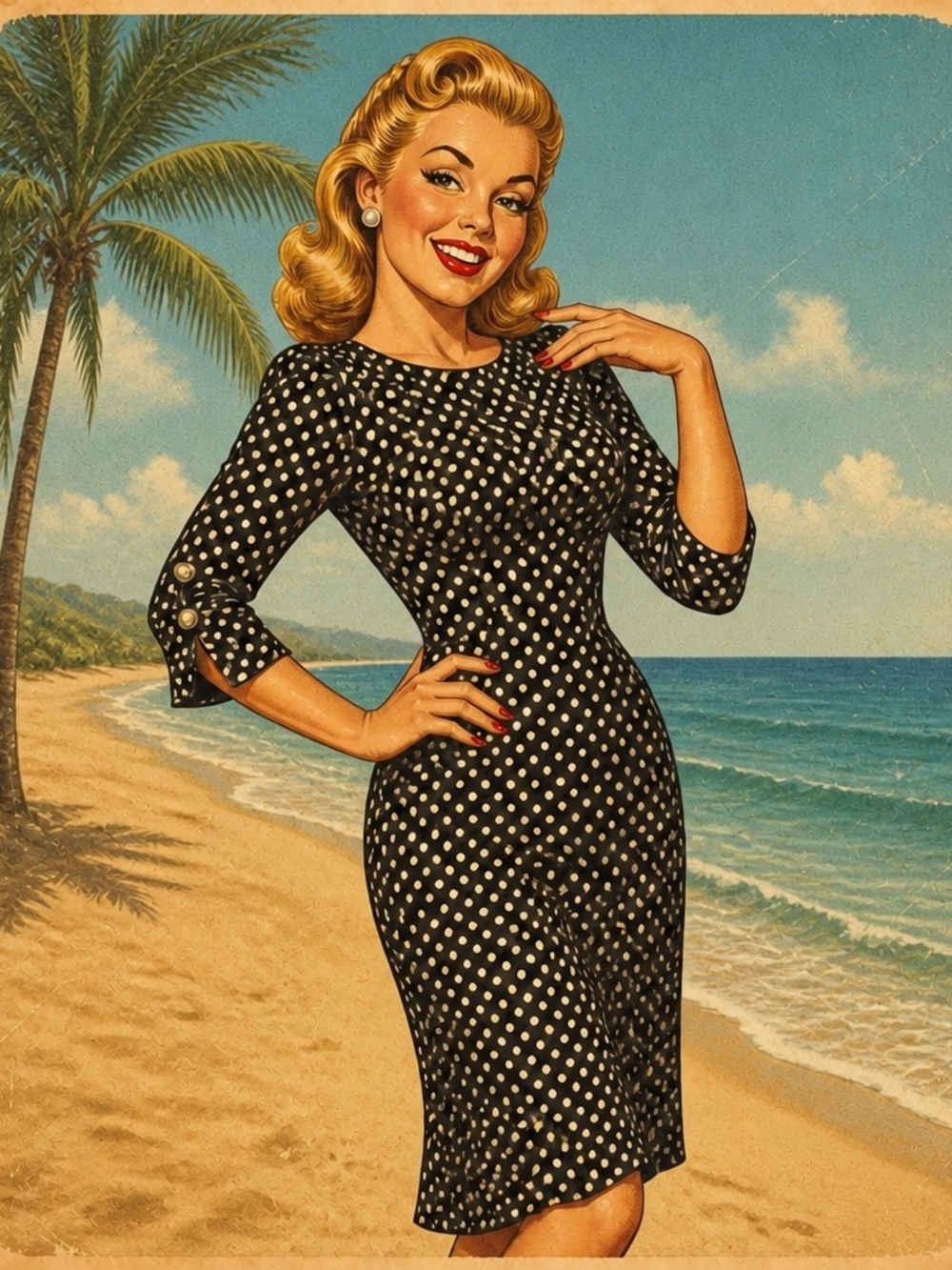 Shelby & Palmer Black Dress with White Polka Dots